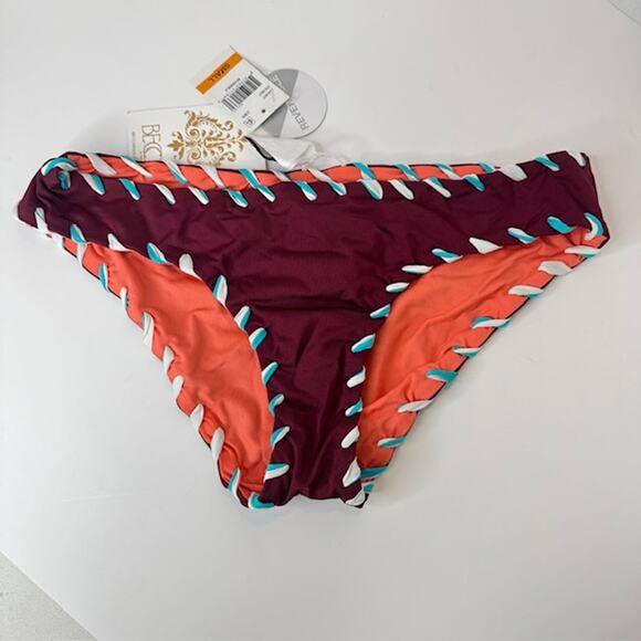 Becca Reversible Large Camille Hipster Bikini Bottom Cabernet - Picture 5 of 16
